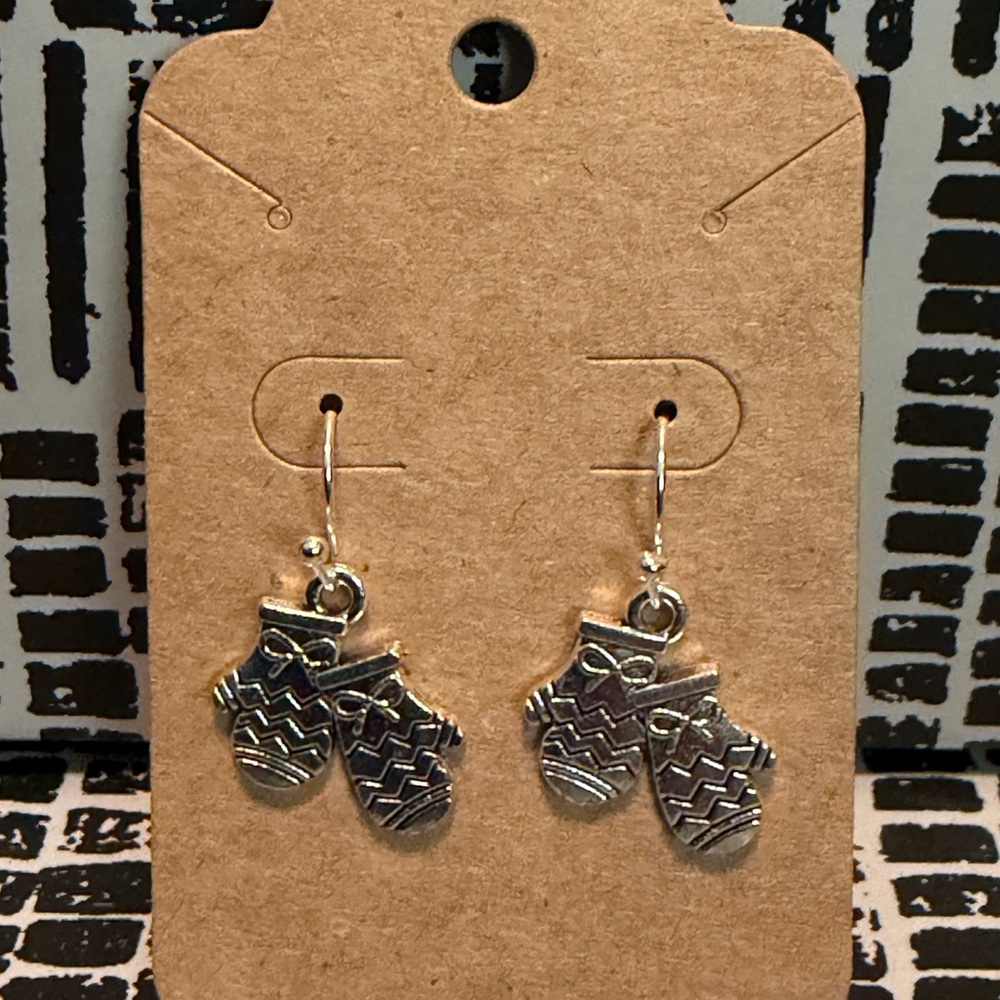 Silver Mitten Earrings
